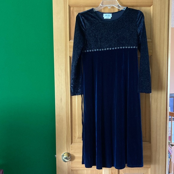Amy Byer Sparkling Navy Dress - Picture 1 of 7